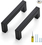 Ravinte 20 Pack Black Cabinet Pulls 3-1/2 Inch Square Kitchen Cabinet Handles Matte Black Kitchen Hardware for Drawer Pulls Drawer Handles Come with Screwdriver