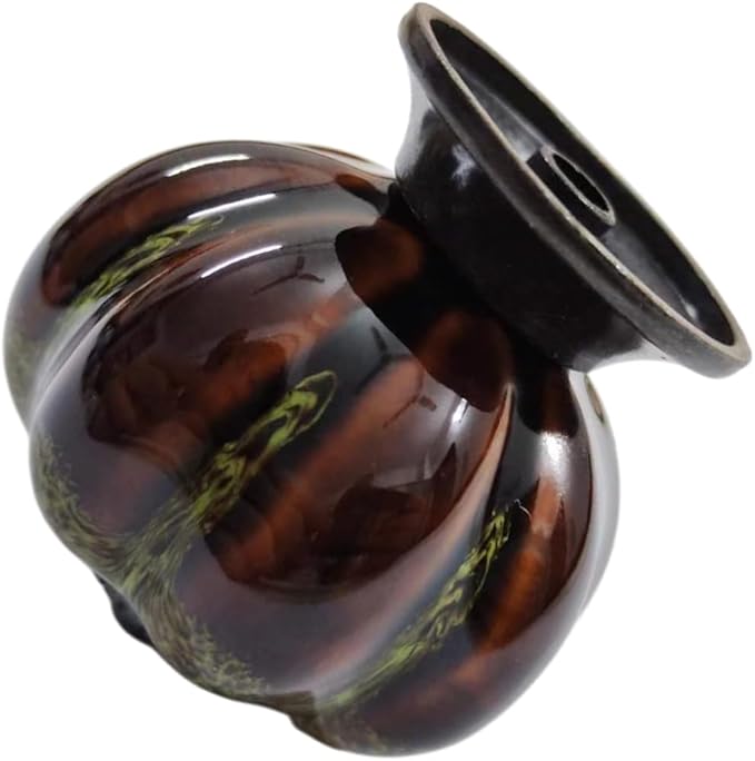 5 Pack Vintage Ceramic Pumpkin Cabinet Knobs, Kitchen Cabinet Drawers Dresser Cupboard Pull Handles Door Pulls with 5 Kinds of Screws (Leopard Print -Green)