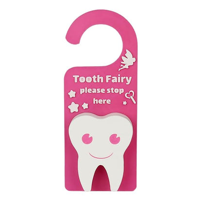 Tooth Fairy Tooth Holder Box Tooth Fairy Door Hanger with Money Box Keepsake Tooth Fairy Box Encourage Gifts for Lost Teeth Boy Girl Milk Teeth (Hot Pink)