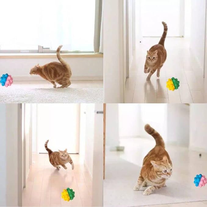 YnFag 16 Pack Foam Soccer Balls Cat Toys for Indoor Cat Balls (Featuring Different 16)-Mewly Pet