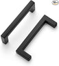 Ravinte 10 Pack Solid Kitchen Cabinet Handles Matte Black Cabinet Pulls Slim Drawer Pulls with 3 Inch Hole Center Square Bar Kitchen Cupboard Hardware