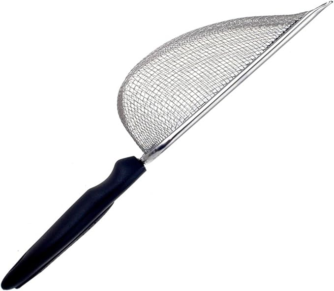 Small Mesh Stainless Steel Cat Litter Scoop Fine Mesh Metal Reptile Litter Cleaner Scooper Non-Stick Coated Metal Litter Scoop Fine Sand Litter Scooper (Hole:2mm/Fine Sand Scooper)-Mewly Pet