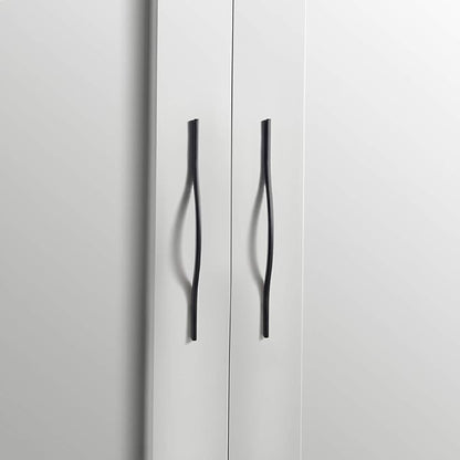 Goo-Ki Modern Handle,Minimalist Cabinet Pull,Matt Black Drawer Handle Wardrobe Cabinet Door Handle, 11.3''/12.6'' Double Hole Centers,6 Packed