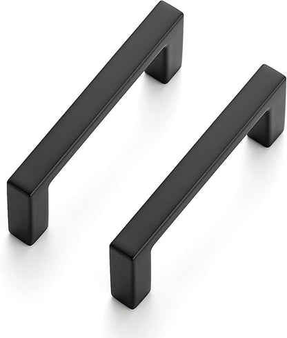 Ravinte 10 Pack Matte Black Cabinet Pulls, 2-1/2 Inch (64mm) Hole Center Slim Kitchen Handles, Square Drawer Pulls for Cabinets & Cupboards, Hardware
