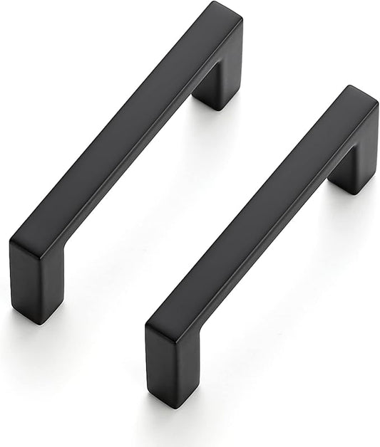 Ravinte 10 Pack Matte Black Cabinet Pulls, 2-1/2 Inch (64mm) Hole Center Slim Kitchen Handles, Square Drawer Pulls for Cabinets & Cupboards, Hardware