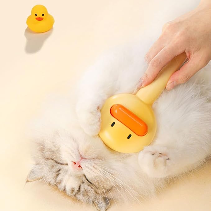Cat Brush for Short or Long Haired Cats Dogs Rabbits, Cute Dog Brush with Release Button for Massage and Removes Loose Fur-Mewly Pet