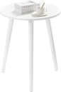 Apicizon Small Round Side Tables End Table Bedroom, White Nightstand Bedside Table for Living Room, Coffee Table with White Wood Legs, 16.5 x 20.5 Inches