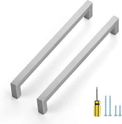Ravinte 15 Pack Brushed Nickel Kitchen Cabinet Handles 8-4/5 Inch Cabinet Pulls Square Kitchen Hardware for Cabinet Drawer Pulls Drawer Handles Come with Screwdriver