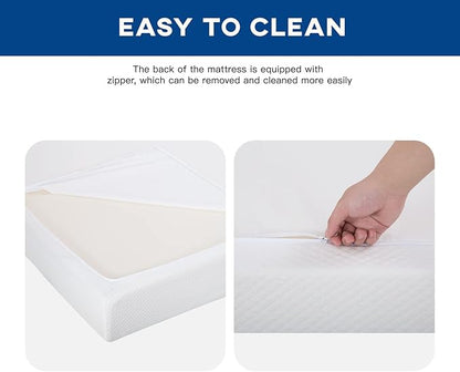 FDW | 10 Inch King Mattress | Medium Firm | Gel Memory Foam Mattress | White | Bed in a Box, CertiPUR-US Certified | Pressure Relief, Cooling Ventilated Foam | Washable Removable Cover