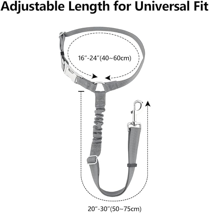Plutus Pet Dog Seat Belt for Car Headrest, Reflective and Adjustable Restraint with Elastic Bungee for Safety, Vehicle Seatbelt Harness for Small Medium Large Dogs and Cats-Mewly Pet