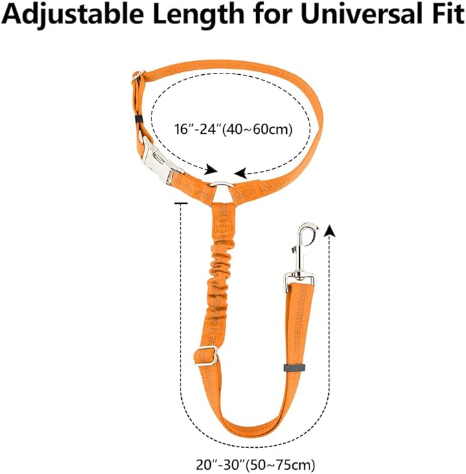 Plutus Pet Dog Seat Belt for Car Headrest, Reflective and Adjustable Restraint with Elastic Bungee for Safety, Vehicle Seatbelt Harness for Small Medium Large Dogs and Cats-Mewly Pet