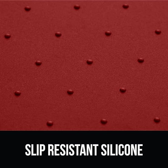 GORILLA GRIP 100% Waterproof Raised Edge BPA Free Silicone Pet Feeding Mat, Dog Cat Food Mats Contain Spills Protects Floors, Placemats for Cats and Dogs Water Bowl, Pets Accessories 23x15 Red-Mewly Pet