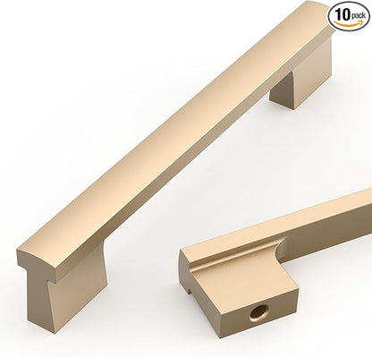 Asidrama 10 Pack 5 Inch(128mm) Champagne Gold Cabinet pulls Kitchen Cabinet Handles, Cabinet Pulls Kitchen Cabinet Hardware for Cupboard Drawer Pulls