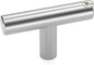 LONTAN Cabinet Knobs Brushed Nickel Bathroom Dresser Knobs - LS201BSS Euro Kitchen Cabinet T Bar Drawer Pulls Round Hardware for Drawer, Single Hole, Pack of 12