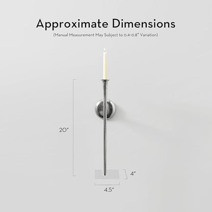 Aspar Wall Sconce, Modern Candle Holder with Elegant Hook Design, Versatile Decorative Lighting for Indoor Wall Decor and Ambiance Setting, Silver (Candle Not Included)
