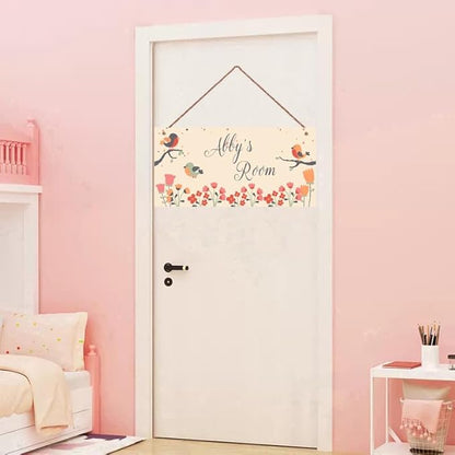 Personalized Name Sign Birds and Tree Decor For Girls Bedroom Baby Nursery Room Door Wood Plaque Hanging Wall Art Decor For Boys Room