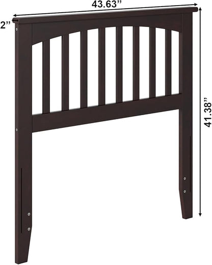 AFI, Mission Twin Solid Wood Headboard with Attachable Charger, Espresso