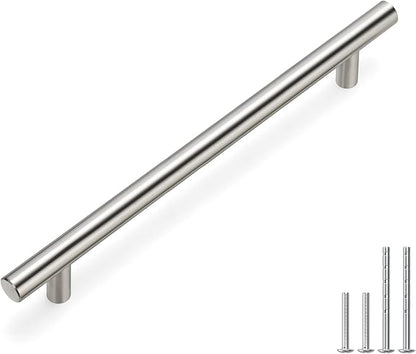 homdiy Brushed Nickel Cabinet Pulls Cabinet Handles, 7-1/2in(192mm) Center to Center Dresser Drawer Handles Silver Drawer Pulls for Kitchen, Bedroom, Bathroom, Wardrobe Hardware