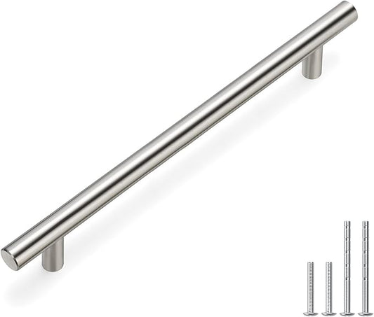homdiy Brushed Nickel Cabinet Pulls Cabinet Handles, 7-1/2in(192mm) Center to Center Dresser Drawer Handles Silver Drawer Pulls for Kitchen, Bedroom, Bathroom, Wardrobe Hardware