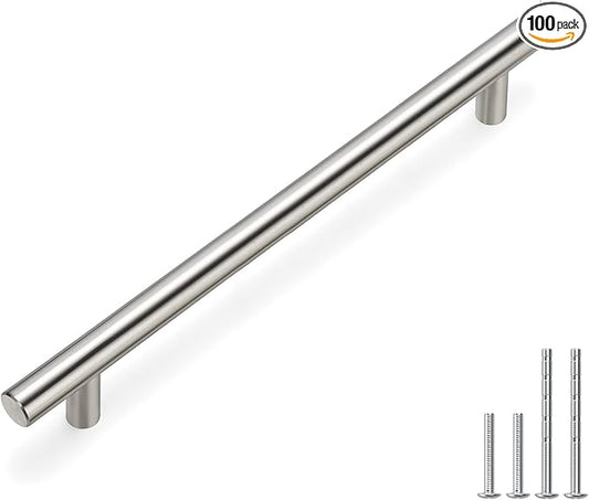 homdiy 100 Pack Kitchen Cabinet Handles 7-1/2in Hole Centers Drawer Pulls - HD201SN Cabinet Pulls Stainless Steel Cabinet Hardware for Bathroom Cupboard Door