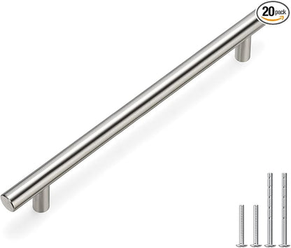homdiy 20 Pack Brushed Nickel Cabinet Hardware Cabinet Pulls - HD201SN Cupboard Handles Modern Cabinet Door Handles 7-1/2inch Hole Center Modern T-Bar Pulls