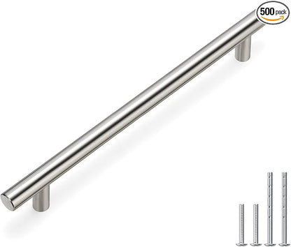 homdiy 500 Pack Brushed Nickel Cabinet Hardware Cabinet Pulls - HD201SN Cupboard Handles Modern Cabinet Door Handles 7-1/2inch Hole Center Modern T-Bar Pulls
