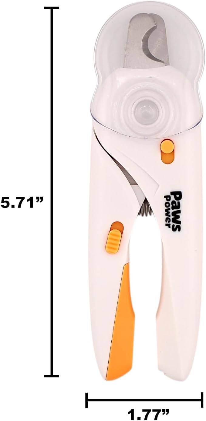 Cat Nail Clipper & Small Dog Nail Clippers with LED Light - Illuminates Nails & Bloodline for Safe, Easy Trimming - Extra Sharp, Avoid Over-Cutting - Essential Cat Supplies, White-Mewly Pet