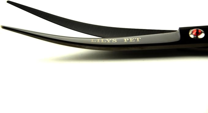 LILYS PET Professional PET Grooming scissors Kit,Coated Titanium,Sharp and Strong Stainless Steel Blade for Dogs Cats Hair Cutting,3 Pieces of Scissors with a Comb and a Case (7.5 inches, Black)-Mewly Pet