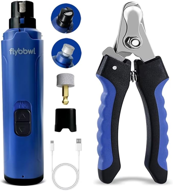 Dog Nail Grinder Quiet: Silent Grind Pro Dog Nail Trimmers - Cat Nail Clippers for Indoor Cats - Dog Nail Trimmers for Large Medium Small Dogs and Cats-Mewly Pet