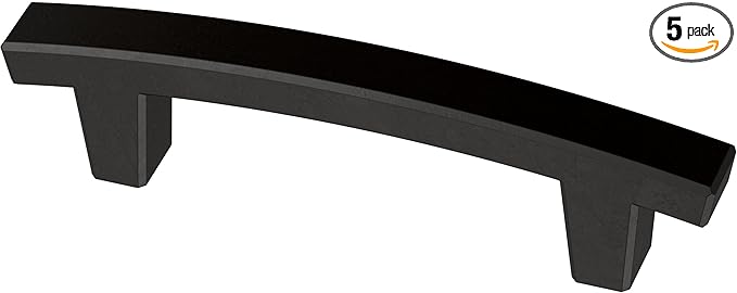 Franklin Brass Pierce (5-Pack) Cabinet Handles 3' Hole Center Matte Black Kitchen Drawer Pulls Dresser, Furniture Hardware P29519K-FB-B