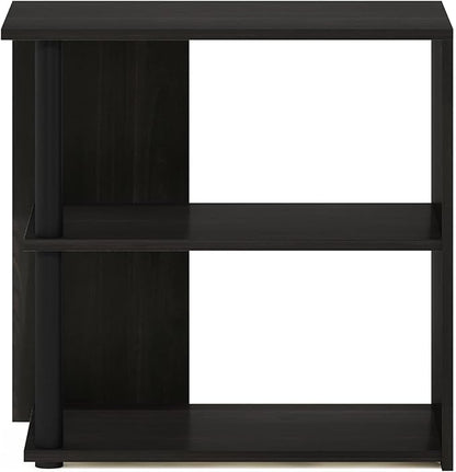 Furinno Romain Side Table, 2-Tier End Table with Open Shelf, Night Stand, Bedside Table, for Living Room, Bedroom, Espresso