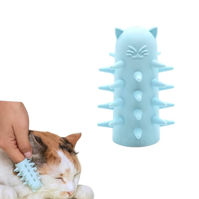 Furr&Purr Cat Brush, Made in the USA, Face Massager, Face Scratcher, Calming Care Comb for Cats, Indoor Cats (1-Pack)-Mewly Pet