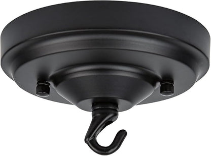 Light Canopy Kit, 5IN Chandelier Kit with Hook, Matte Black Ceiling Metal Canopy for Pendant Light, Grow Light, Plant, Max Load 33LBS