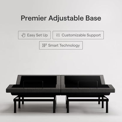 Nectar Premier Twin XL Adjustable Base & 13” Mattress (New Version) - Head & Foot Incline - Medium Firm Memory Foam - Cooling Upgrade - 3 Massage Settings - 365-Night Mattress Trial & Forever Warranty