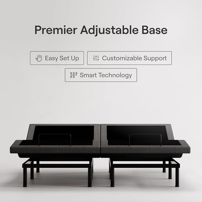 Nectar Luxe Twin XL Adjustable Base & 14” Mattress (New Version) - Head & Foot Incline - Medium Firm Memory Foam - Cooling Upgrade - 3 Massage Settings - 365-Night Mattress Trial & Forever Warranty