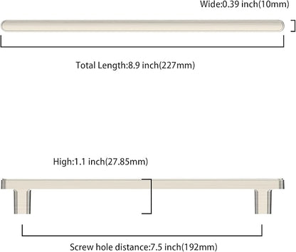 10 Pack 7.5 Inch(192mm) Kitchen Cabinet Handles Brushed Satin Nickel Cabinet Pulls Kitchen Cabinet Hardware Drawer Pulls for Cupboard Wardrobe