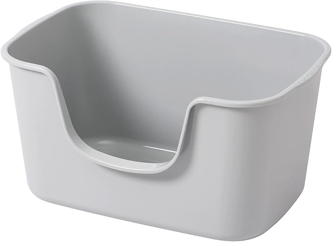 Smart Paws Extra Large Jumbo Cat Litter Box for Maine Coon Cats, Open Top High-Sided Anti-Splash Litter Pans, Durable XL Kitty Bathroom for Multi-Cat Households (Grey)-Mewly Pet