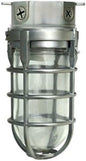 Woods L1706BS Vandal Resistant 150W Incandescent Security Light; Ceiling Mount; Compatible With Up To 50 Watt Standard Base Bulbs; Brushed Steel