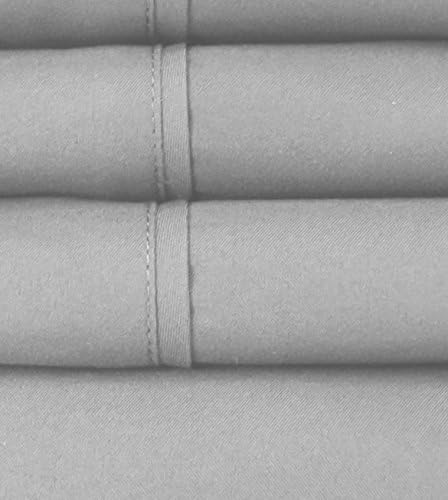 Twin Size Bed Sheets - 4 Piece 1500 Supreme Collection Fine Brushed Microfiber Deep Pocket Twin Sheet Set Bedding - 1 EXTRA PILLOW CASES, GREAT VALUE, Twin, Silver