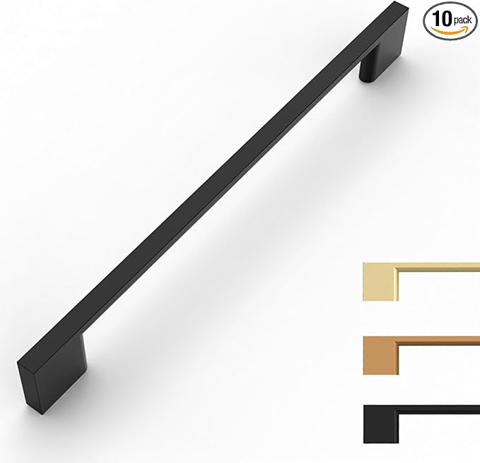 10 Pack Matte Black Cabinet Pulls 7.5 Inch Cabinet Handles Kitchen Cabinet Hardware Kitchen Handles for Cabinets Black Dresser Pulls Drawer Handle