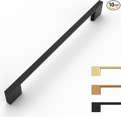 10 Pack Matte Black Cabinet Pulls 7.5 Inch Cabinet Handles Kitchen Cabinet Hardware Kitchen Handles for Cabinets Black Dresser Pulls Drawer Handle