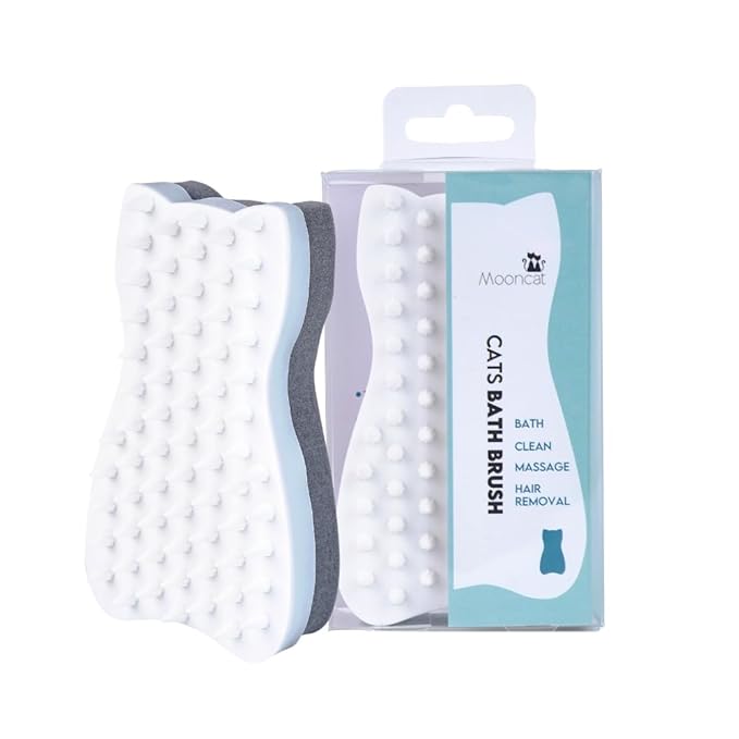 Mooncat Cat Grooming Brush - For Shedding, Long or Short Haired Cats, Removes Mats, Tangles, and Loose Fur - Massage Comb for Indoor Kittens-Mewly Pet