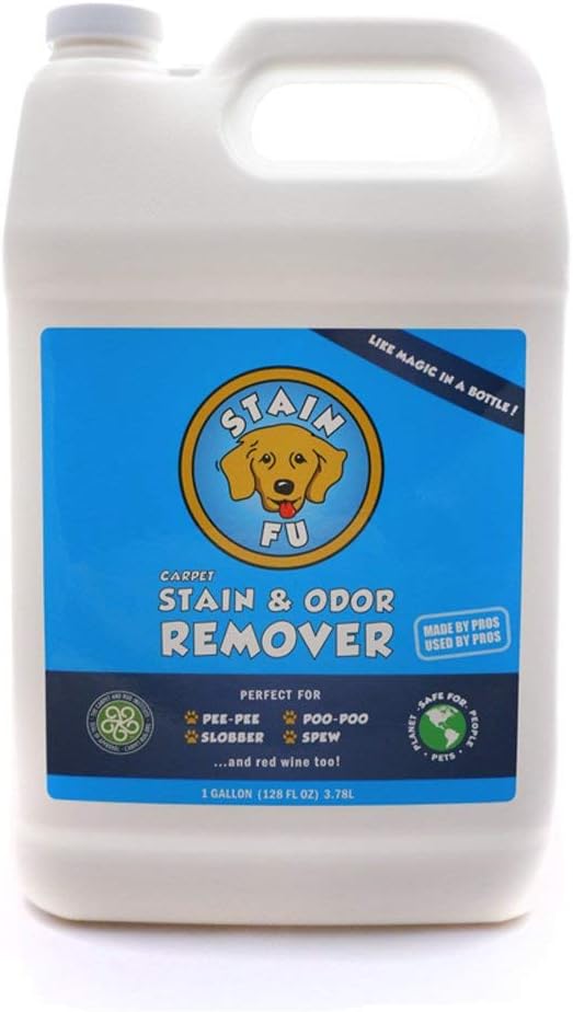 Pet Stain Odor Remover Professional Strength Powerful Eliminator for Tough Dog Cat Pet Urine Pee Poop Feces Vomit Slobber Drool Blood Wine Coffee Home Kennel Car RV Office (1 Gallon)-Mewly Pet