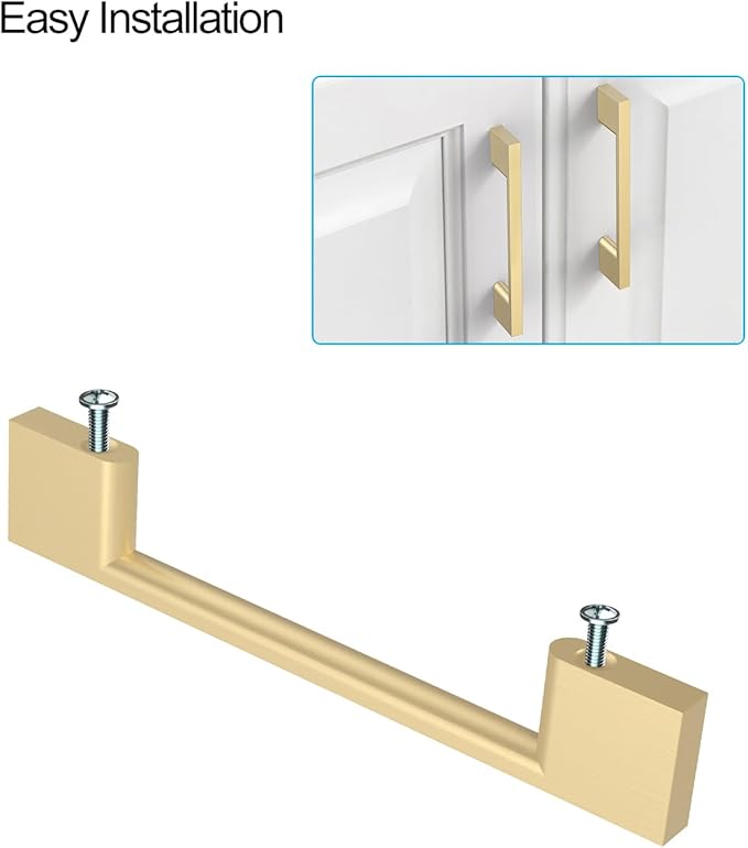6 Pack Brushed Gold Cabinet Pulls 15 Inch Handles for Kitchen Cabinets, Wardrobe Hardware