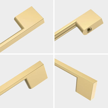 10 Pack Gold Cabinet Pulls 8.8 Inch Handles for Kitchen Cabinets and Drawers - Hardware