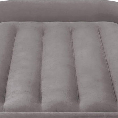 Intex Dura-Beam Standard Series Deluxe Pillow Rest Raised Airbed w/ Soft Flocked Top for Comfort, Built-in Pillow & Electric Pump, Bed Height 16.5", Twin