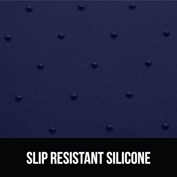 GORILLA GRIP 100% Waterproof Raised Edge BPA Free Silicone Pet Feeding Mat, Dog Cat Food Mats Contain Spills Protects Floors, Placemats for Cats and Dogs Water Bowl, Pets Accessories 28x18 Navy-Mewly Pet