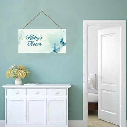 Personalized Signs Flowers Sign Bird Wall Art Decoration Exquisite Decorative Signs Custom Name for Kids Room Wall Art Decor Nursery Decor For Boys Bedroom Girls Room