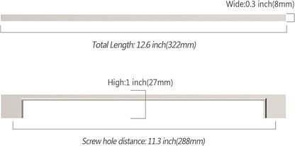 Asidrama 10 Pack 11.3 Inch(288mm) Brushed Satin Nickel Kitchen Cabinet Handles, Cabinet Pulls Kitchen Cabinet Hardware for Cupboard Drawer Pulls
