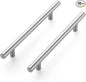 JOY DECOR 10 Pack 7.38 Inch Cabinet Pulls Kitchen Cabinet Handles with 5 Inch Hole Center Brushed Nickel Cabinet Hardware Stainless Steel Kitchen Drawer Pulls for Cabinets Cupboard, 128mm Hole Centers